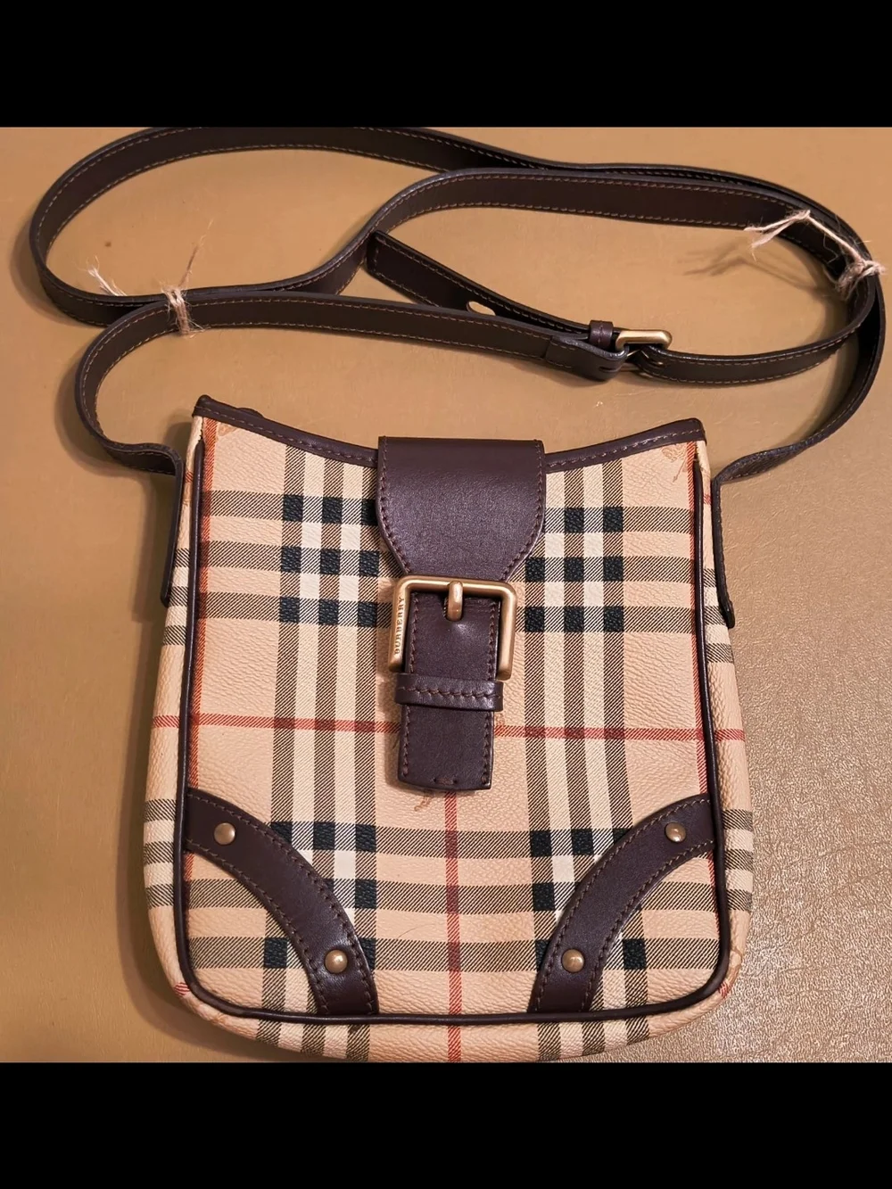 Authentic Vintage Burberry Haymarket Check Crossbody - Shadow Horse - Picture 1 of 11